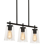 Joanna Linear Pendant - Black / Clear