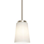 Joanna Pendant - Satin Nickel / White