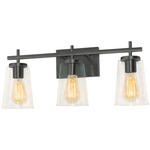 Joanna Bathroom Vanity Light - Black / Clear / Clear
