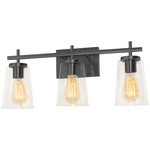 Joanna Bathroom Vanity Light - Black / Clear