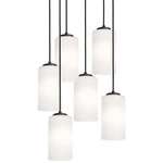 Leo Round Multi Light Pendant - Black / White