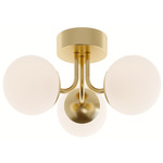 Metropolitan Semi Flush Mount - Satin Brass / White