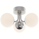 Metropolitan Semi Flush Mount - Satin Nickel / White