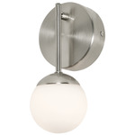 Pearl Wall Sconce - Satin Nickel / White