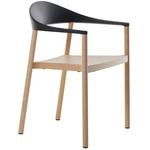 Monza Stackable Armchair - Ash Natural/ Black