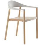 Monza Stackable Armchair - Ash Natural/ White