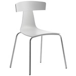 Remo Plastic Stackable Dining Chair - Chrome / White