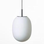 Sfera Tall Pendant - Matte Black / Triplex Opal