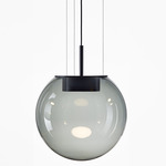 Orbis Pendant - Matte Black / Transparent Smoke Grey