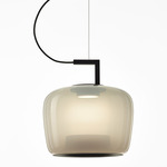 Double Pendant - Matte Black / Transparent Opaline