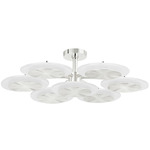 Topaz Semi-Flush Chandelier - Polished Nickel / Clear