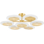 Topaz Semi-Flush Chandelier - Polished Brass / Clear