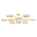 Topaz Semi-Flush Chandelier - Polished Brass / Clear