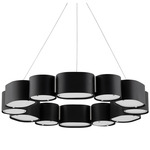 Opal Chandelier - Stainless Steel/ Black / White