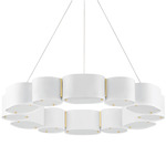 Opal Chandelier - Vintage Brass / White / White