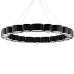 Opal Chandelier - Stainless Steel/ Black / White