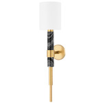 Solstice Wall Sconce - Vintage Brass / Nero Madera / White