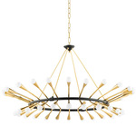 Aries Chandelier - Polished Brass / Black / Opal