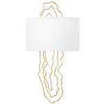 5th Avenue Wall Sconce - Vintage Gold Leaf / White