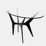 Dean Oval Side Table - Blackened Steel / Clear Glass