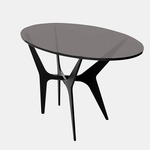 Dean Oval Side Table - Blackened Steel / Smoked Glass