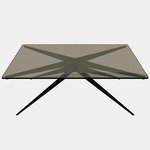 Dean Rectangular Coffee Table - Blackened Steel / Bronzed Glass