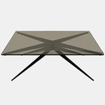 Dean Rectangular Coffee Table - Blackened Steel / Bronzed Glass