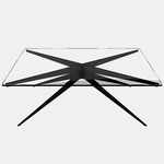 Dean Rectangular Coffee Table - Blackened Steel / Clear Glass