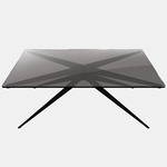 Dean Rectangular Coffee Table - Blackened Steel / Smoked Glass