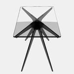 Dean Rectangular Side Table - Blackened Steel / Clear Glass