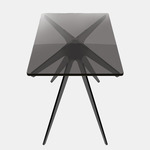 Dean Rectangular Side Table - Blackened Steel / Smoked Glass