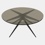 Dean Round Coffee Table - Blackened Steel / Bronzed Glass