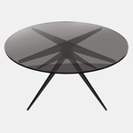 Dean Round Coffee Table - Blackened Steel / Smoked Glass