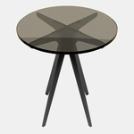 Dean Round Side Table - Blackened Steel / Bronzed Glass
