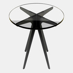 Dean Round Side Table - Blackened Steel / Clear Glass