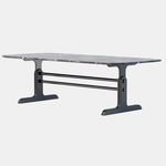 Trestle Dining Table - Blackened Steel / Black Grigio Carnico Marble