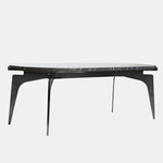 Prong Racetrack Coffee Table - Blackened Steel / Black Grigio Carnico Marble