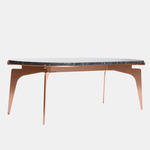 Prong Racetrack Coffee Table - Copper / Black Grigio Carnico Marble