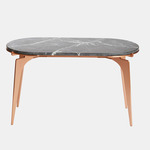 Prong Racetrack Side Table - Copper / Black Grigio Carnico Marble