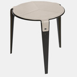 Bardot Side Table - Blackened Steel / Beige