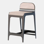 Bardot Stool - Blackened Steel / Beige