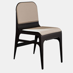Bardot Chair - Blackened Steel / Beige