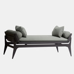 Boudoir Daybed - Blackened Steel / Gray Leather / Gray Fabric
