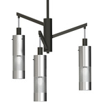 Grid III Chandelier - Coal / Brushed Nickel