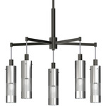 Grid III Chandelier - Coal / Brushed Nickel