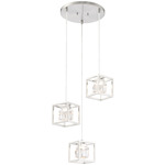 San Marin Multi Light Pendant - Brushed Nickel / Clear