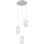 Putnam Place Multi Light Pendant - Brushed Nickel / Clear