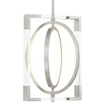 Double Take Pendant - Clear / Brushed Nickel