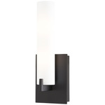 Tube Wall Sconce - Coal / Etched Opal