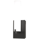 Tube Wall Sconce - Coal / Etched Opal